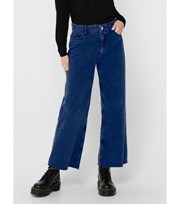 ONLY Blue High Waist Wide Leg Crop Jeans